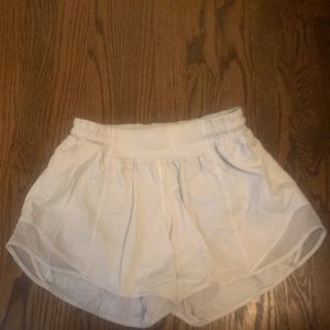 White Lululemon Hotty Hot Shorts (Tall, size 4)